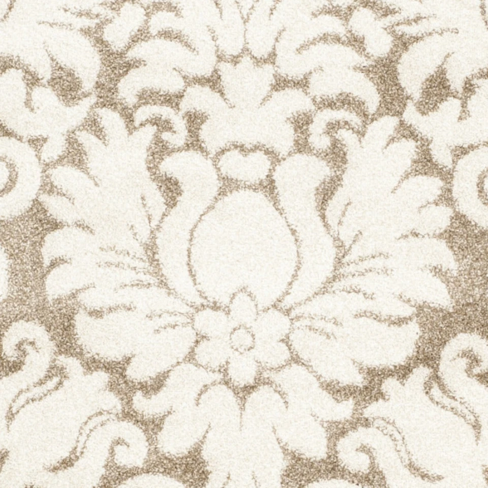 Amherst Collection Area Rug - 7' Round, Wheat & Beige, Floral Damask Design, ... - Image 4 of 4