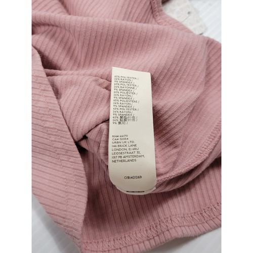 NWT We The Free People Lily Puff Short Sleeve Ribbed Womens Small Pale Mauve - Picture 8 of 8