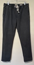 Marine Layer Saturday Pants Mens XL Black Slim Fit Twill Jogger Drawstring C6