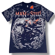 NWT DC Comics Superman T Shirt Mens Medium Navy Blue Man of Steel Graphic Tee