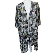 Gypsies Moondust Semi Sheer Floral Metallic Kimono Duster. Size S/M
