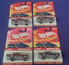 2004 HOT WHEELS CLASSICS SERIES 1 1965 PONTIAC GTO 3 PURPLE /1 RED