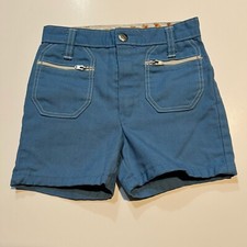 Vtg 70s Sears Winnie The Pooh Shorts Size 5 Perma Prest Blue Zipper Pocket