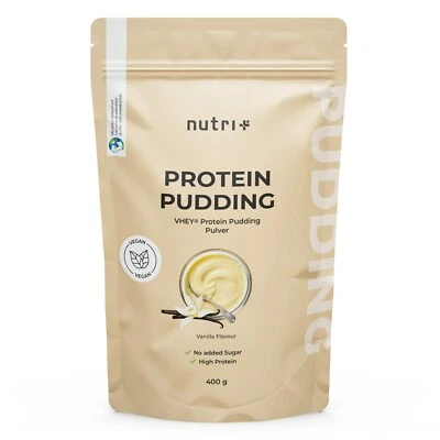 NUTRI-PLUS Protein Pudding Pulver - Schokolade Vanille Pistazie 400g vegan - Eiweiß Dessert