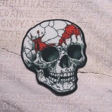 Skeleton Skull Bones Logo Patch Iron On Applique Vest Clothing Biker Costume