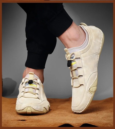 Men's Breathable Sneakers Outdoor Walking Casual Sports Leather Flats Shoes - Picture 22 of 32