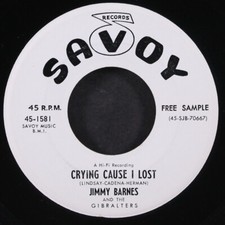 JIMMY BARNES: crying cause i lost / our wedding day SAVOY 7" Single 45 RPM