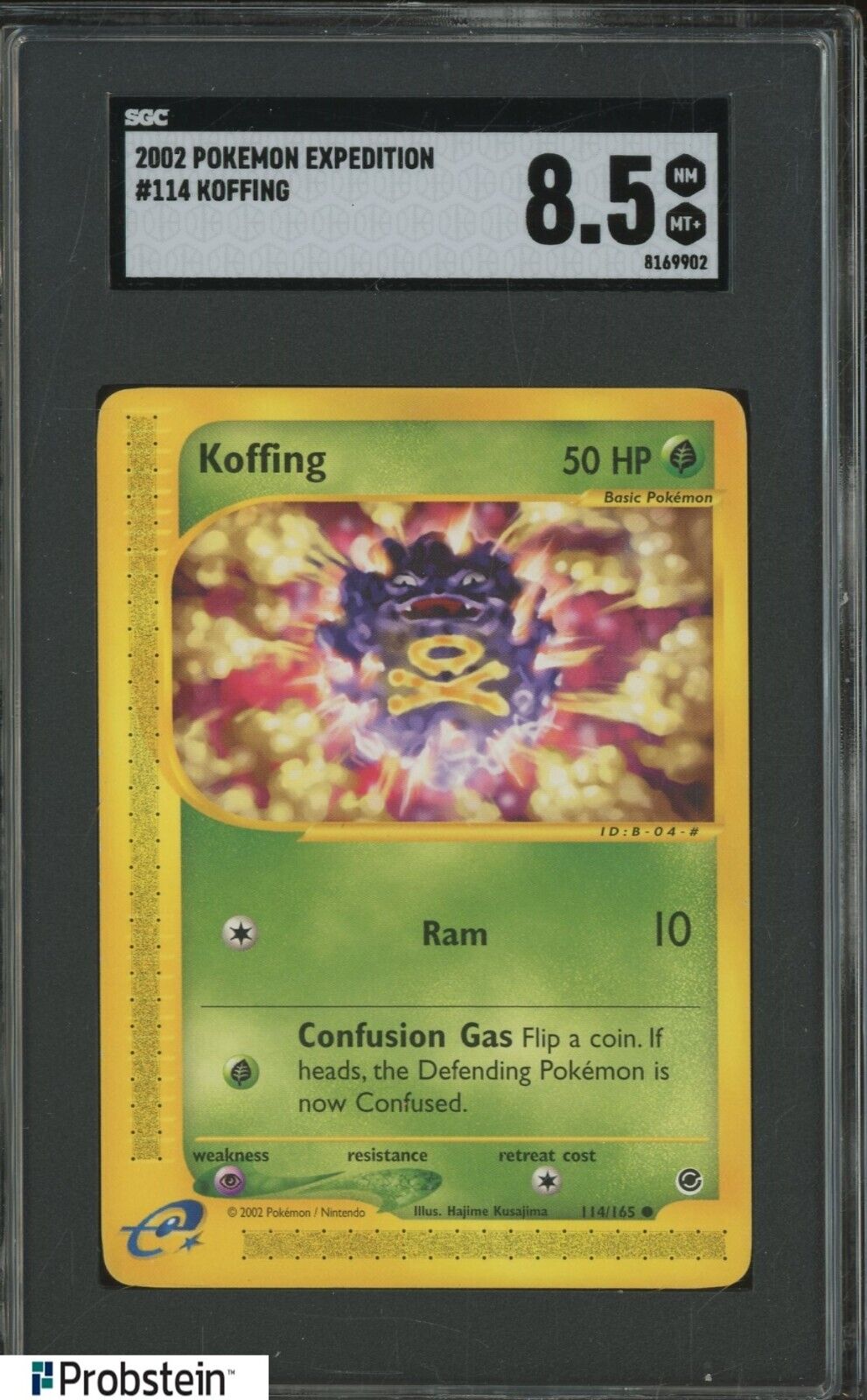 2002 Pokemon Expedition #114 Koffing SGC 8.5 NM-MT+