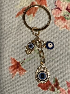 Evil Eye Metall Glücksbringer Türkisch Anhänger Schlüsselanhänger Hamsa Hand Nazar Schutz