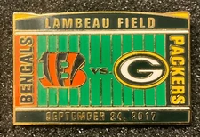 Green Bay Packers vs Cincinnati Bengals 2017 Game Day  Collector Pin
