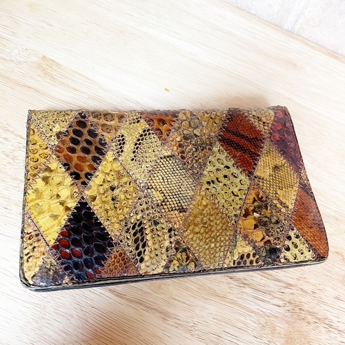 Vintage 80er Schlangenleder exotische Leder Clutch Handgelenktasche Handtasche kleine Handtasche - Bild 5 von 24