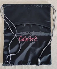 ❄️Thirty-One Black Cinch Sac Drawstring Large gift bag Celebrate Holiday or Bday