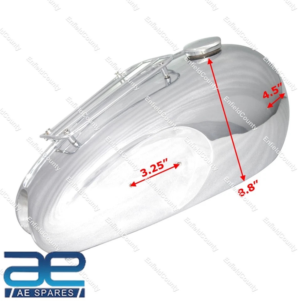 Tanque de combustible de gasolina para Triumph 6t Thunderbird + parrilla cromada británica Foto 3 de 4