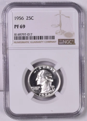1956 Washington Silver Quarter - NGC PF69 