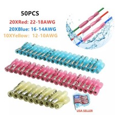 50PCS Heat Shrink Bullet Wire Connectors Male Female Crimp Terminals 22-10AWG