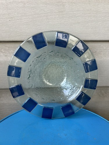 Villeroy & Boch Switch 3 Vitrum Blue Art Glass Bowl 7.5" Discontinued