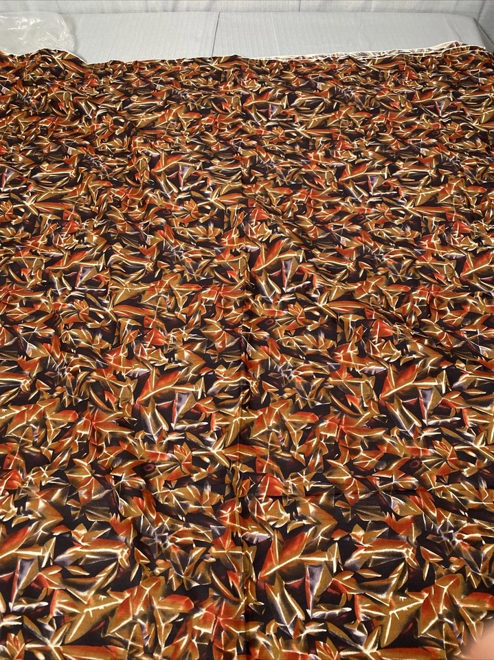 Robert Koffman Kaleidoscope 2 Yards X 43" Co Inc Fabric Prima Brown Blue Orange - Image 3 of 4