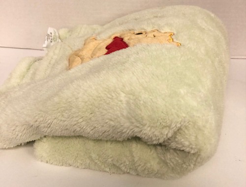 Disney Winnie The Pooh Manta Bebé Verde Vellón Hunny Pot Bee Lovey 30x40 - Imagen 2 de 2