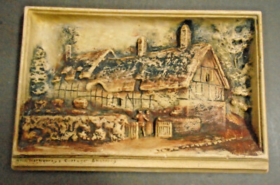VINTAGE ANN HARKOWAY'S COTTAGE SHOTTERY 3D WALL PLAQUE IVOREX ARTHUR OSBOURNE