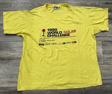 Vintage 1990 World Solar Challenge Shirt Mens Size XL Yellow 100% Oz USA Made