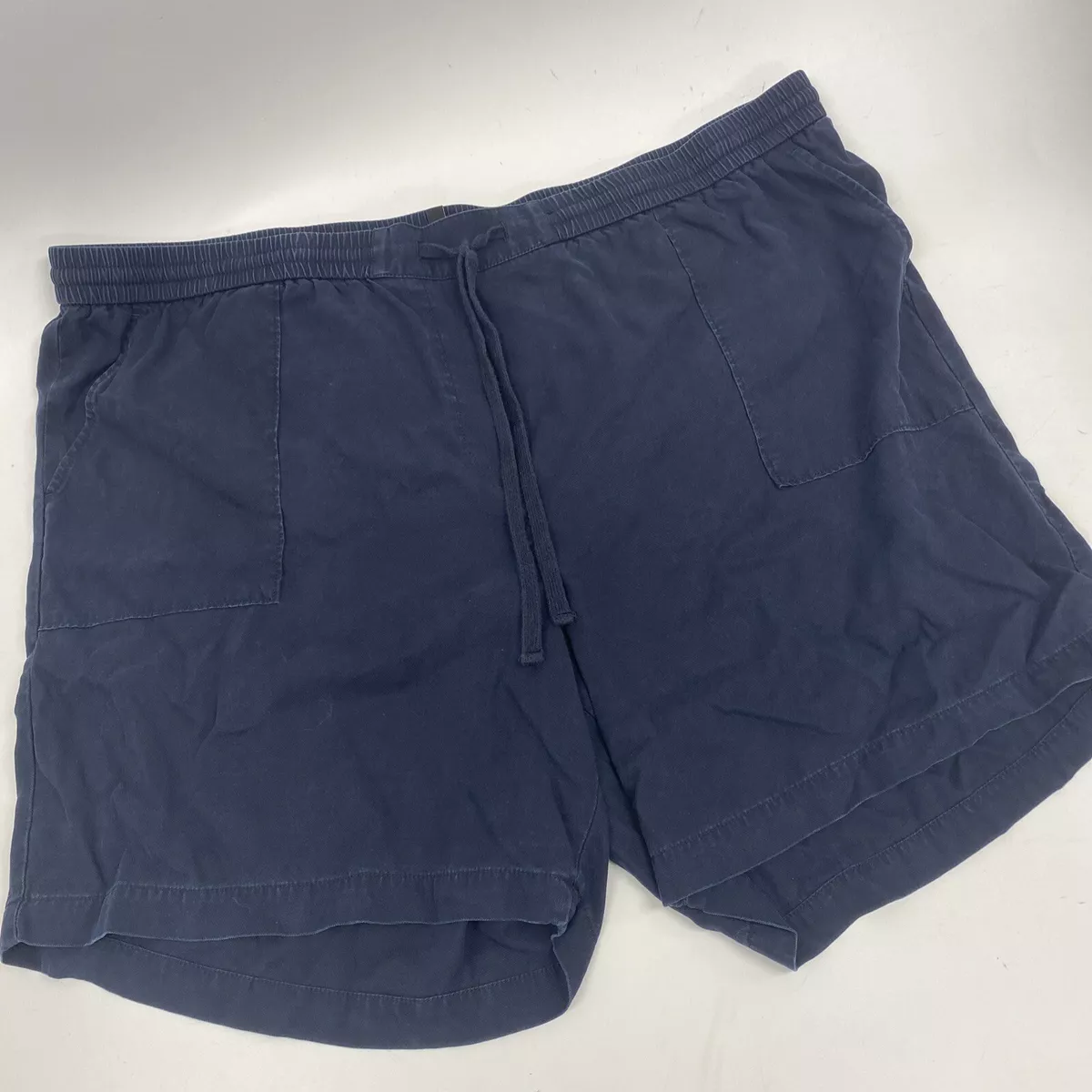 Talbots Womens Plus Size 3X Dark Navy Blue Elastic Waist Pull on Comfort Shorts