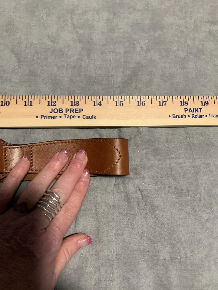 Cinturón Corsé Ancho Cuero Marrón Medio The J. Peterman Company Hebilla Tono Latón Foto 3 de 4