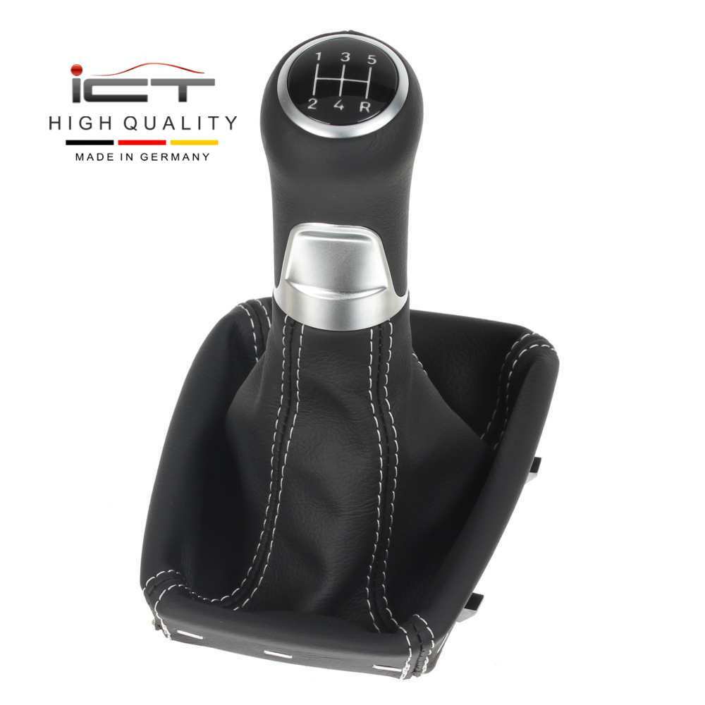 ICT gear shift knob boot for Peugeot Bipper Tepee leather stitch silver B77
