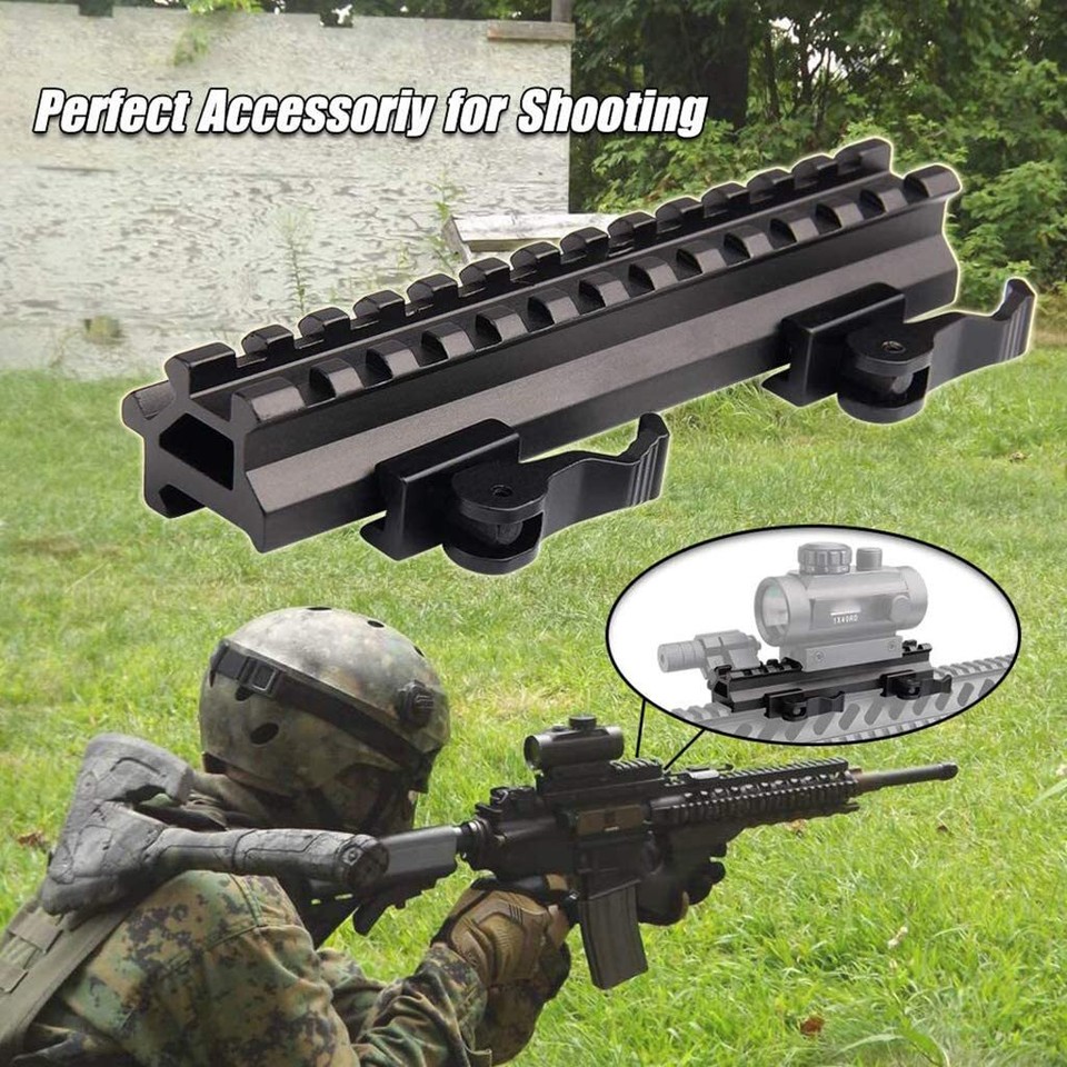 Dual 90 and 45 degree Riser Scope Mount Base QD for 20mm Picatinny ...