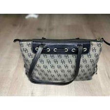 Dooney  Bourke Signature gray canvas purse w/ leather accent