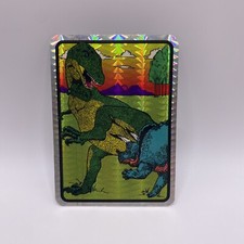 RARE Vintage 1990s Triceratops T-Rex Dinosaur Prism Vending Machine Sticker