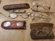 Vintage Antique Spectacles Glasses Leather Cases Parts Collection Victorian