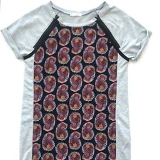 RACHEL ROY Shift Dress Tunic Rose Print Gray Size S