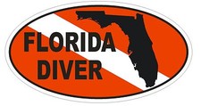 FLORIDA SCUBA DIVING Oval Bumper Sticker or Helmet Sticker D1840 Euro Oval