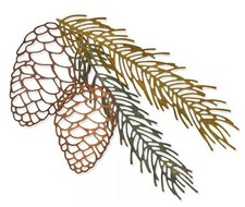 New, Retired Sizzix Thinlits Pine Branch 4pc 664228 Retail 14.99 by Tim Holtz