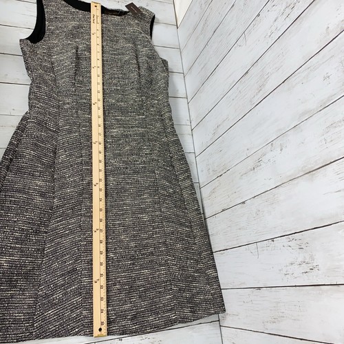 Vestido The Limited Tweed Vaina Negro Blanco Plata Talla 8 Nuevo con Etiquetas $98 Midi - Imagen 9 de 9