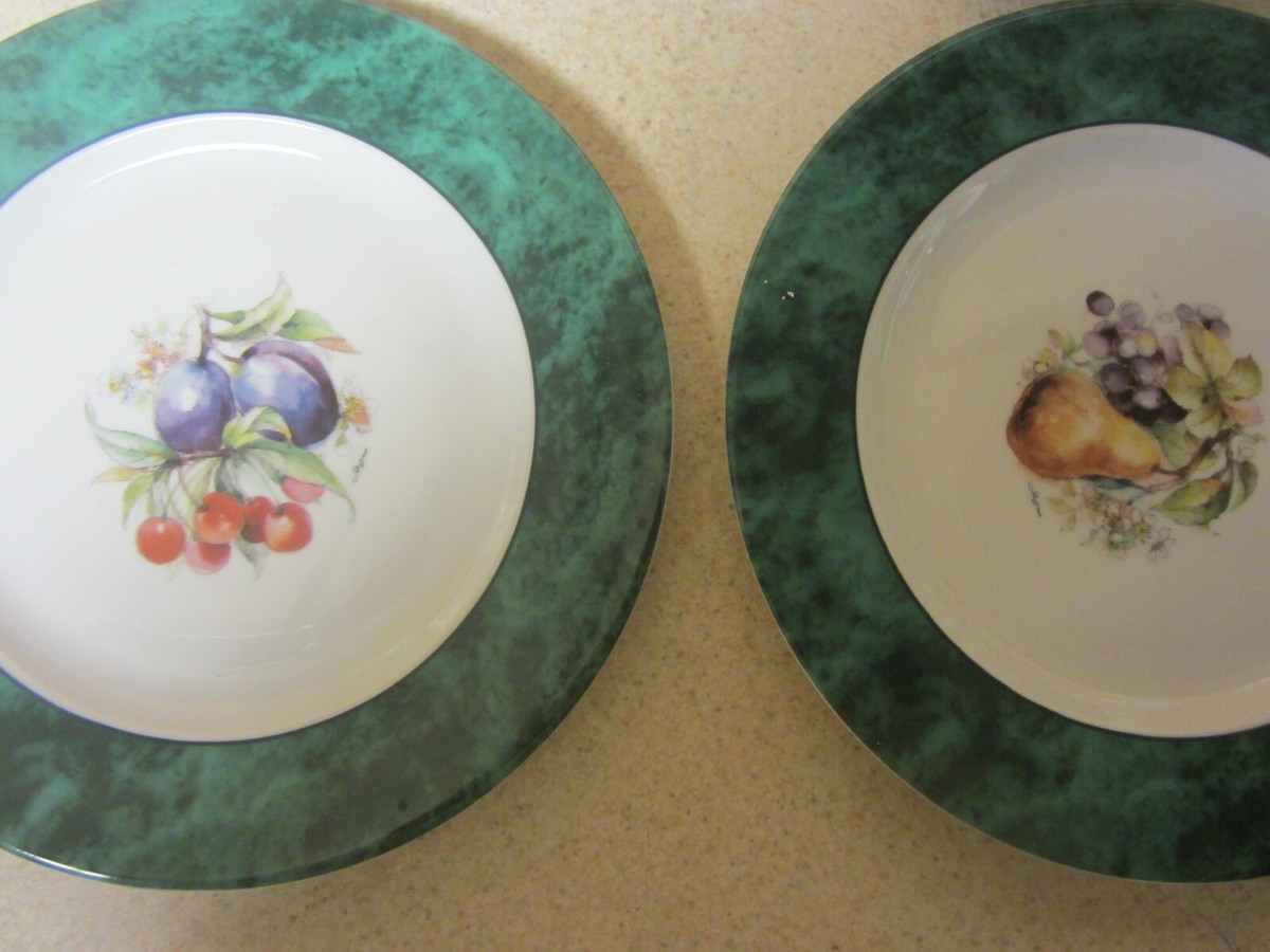 Limoges Philippe Deshoulieres Scala Fruits Set Of 4 Royal Blue