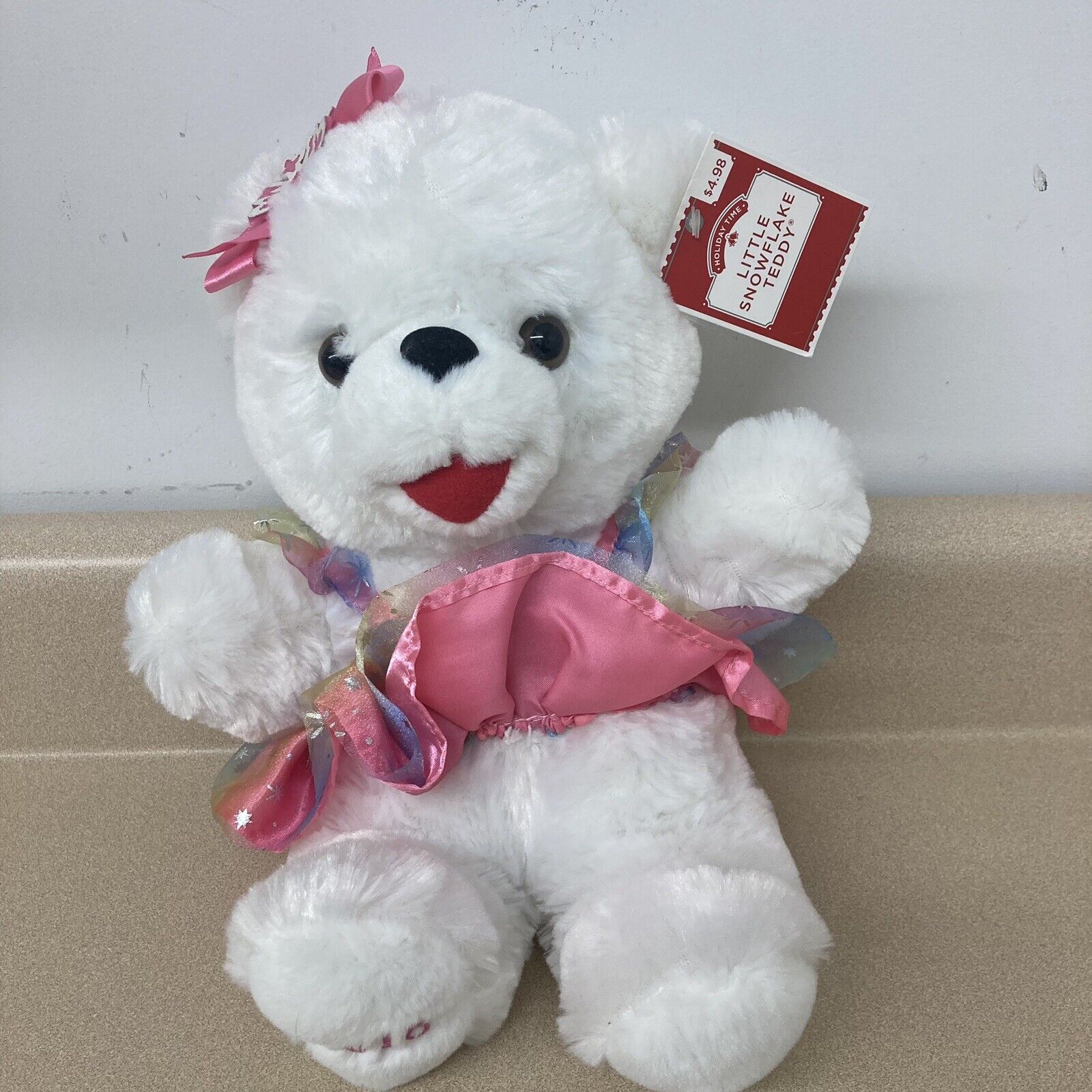 201& Little Snowflake 12” Teddy Bear Plush Holiday Christmas Pink AR6