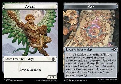 MTG Lost Caverns of Ixalan *FOIL* TOKEN Angel #0002 Map #0017
