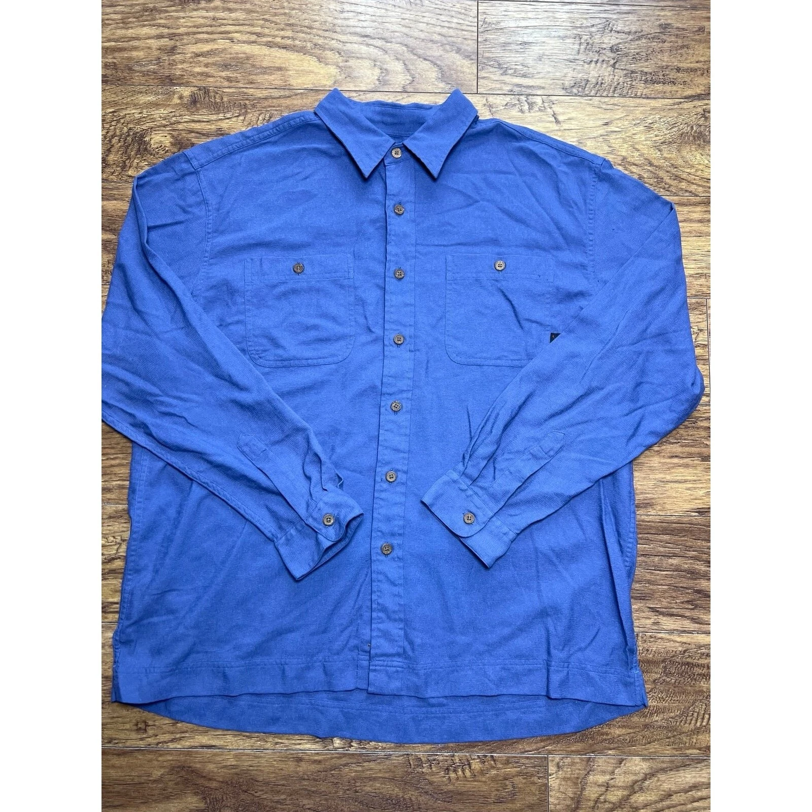 Vintage LL Bean Nylon Shirt Long Sleeve Button Up Mens Outdoors Fishing Large