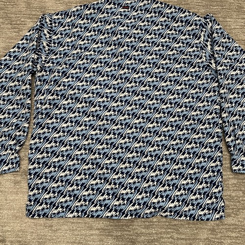 Vintage Fubu Shirt Mens XXL Blue All Over Print Button Up 90s Streetwear Y2K - Picture 7 of 16