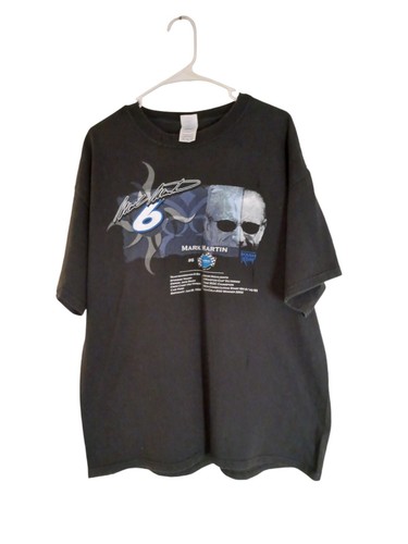 Vtg Mark Martin Nascar T-Shirt All Over Print Logo Viagra Roush Racing Mens XL - Picture 2 of 8