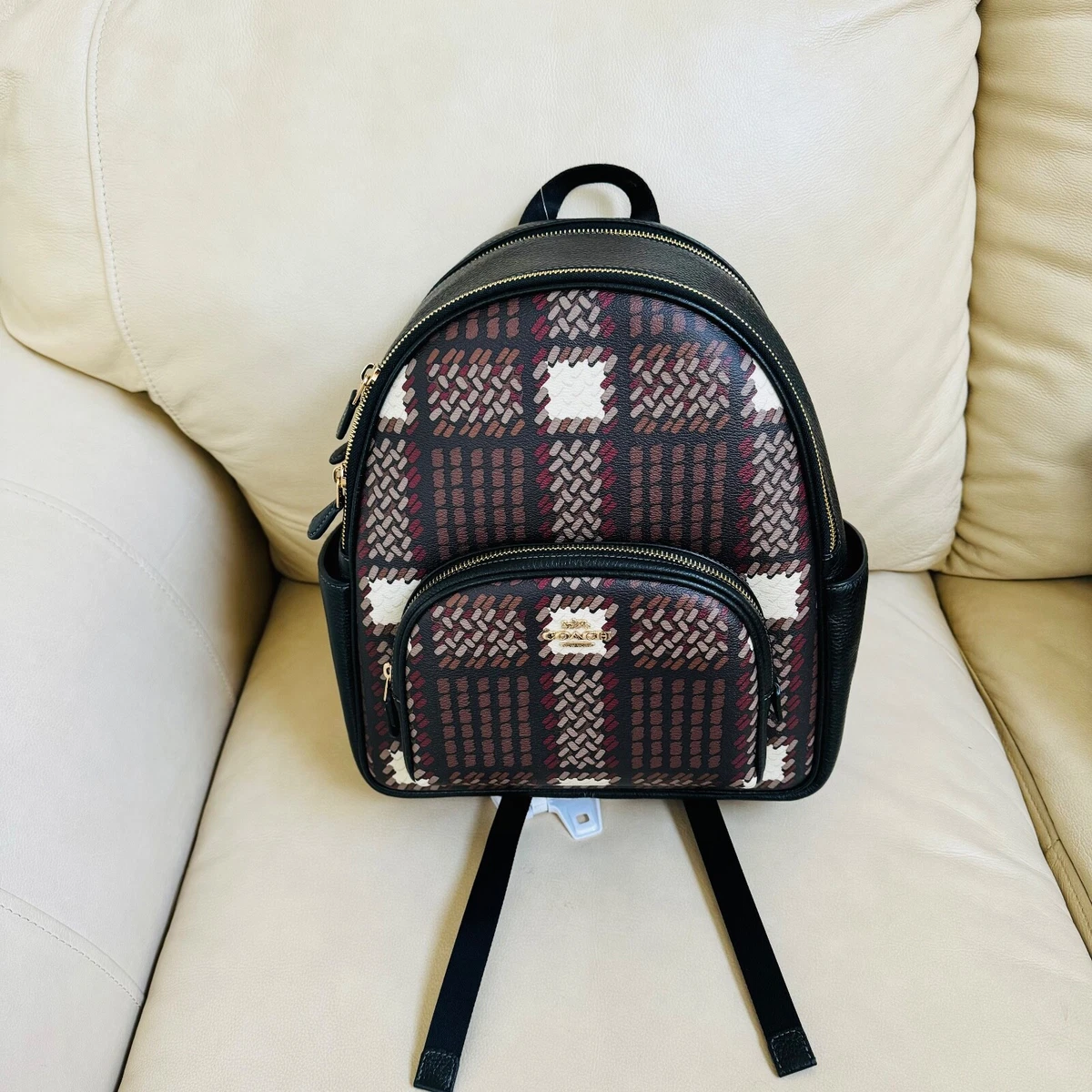 Coach checkered hotsell backpack