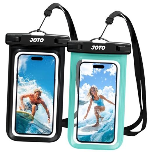2 Pack Waterproof Phone Pouch, IPX8 Underwater Phone Case for Black/Green
