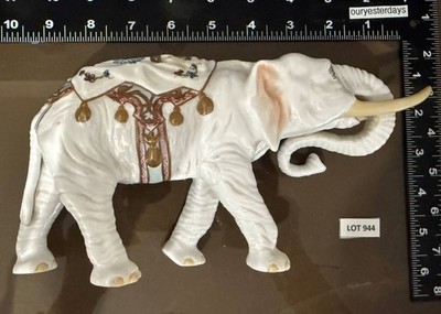 Lot #944   Very Fine Vintage Decorative Porcelain Elephant. BUY IT NOW!