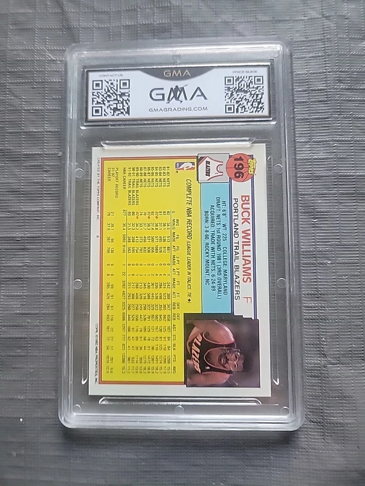 1992 Topps Basketball #196 Buck Williams GMA Estado perfeito 9 - Imagem 2 de 2
