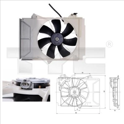 FAN ENGINE COOLING 836-0011 FOR TOYOTA 2SZ-FE 1.3L 1ND-TV 1.4L 1SZ-FE 1.0L 4cyl - Image 2 of 4