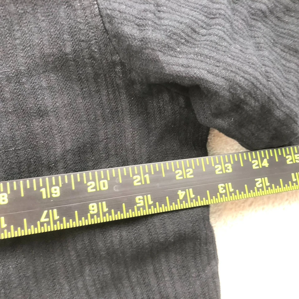 Alfani Mens Shirt Large Short Sleeve Linen Blend Button Up Casual Black Classic - Image 4 of 4