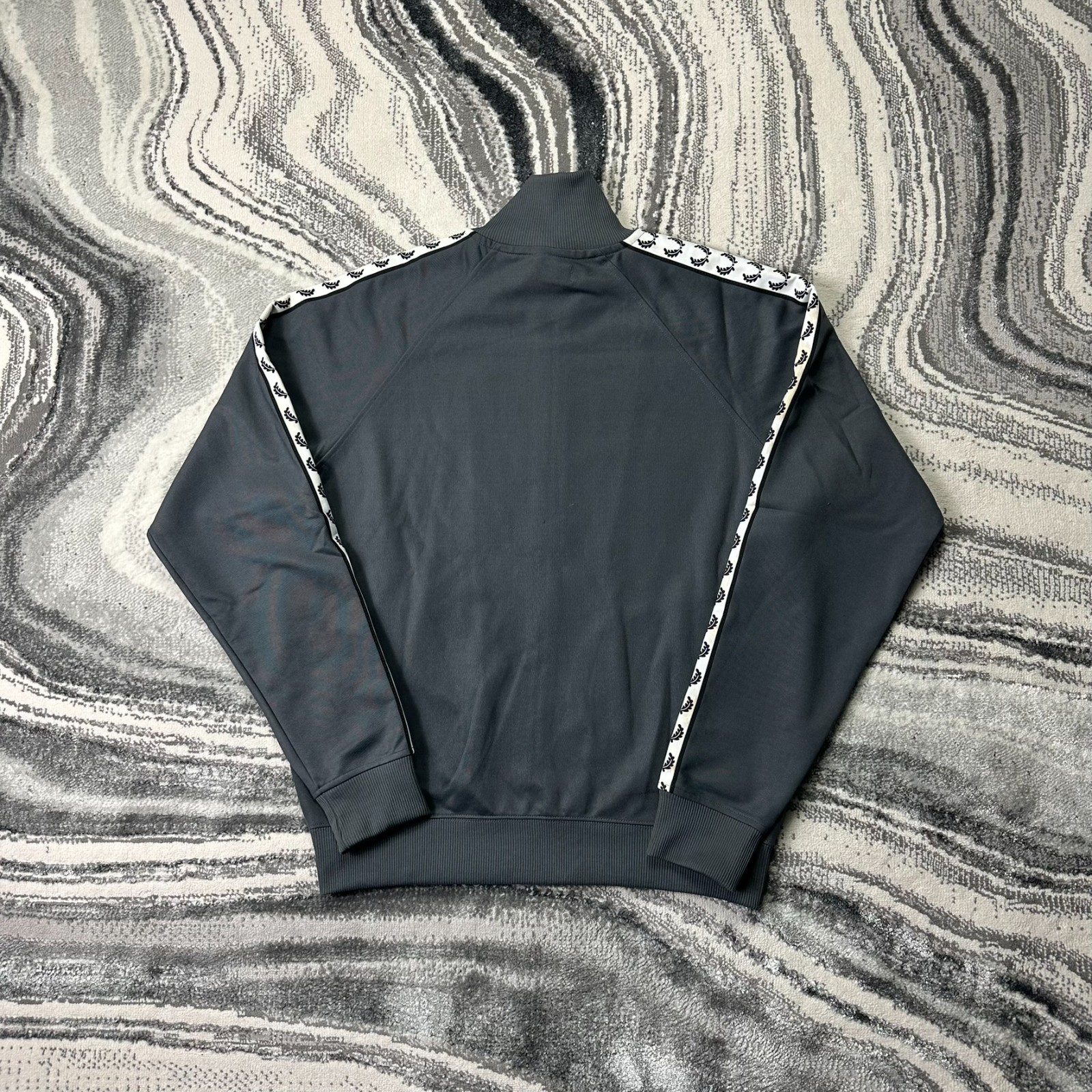 Vintage Fred Perry Oversized Medium Grey Zip Funnel Neck Tracksuit Track Jacket image 7