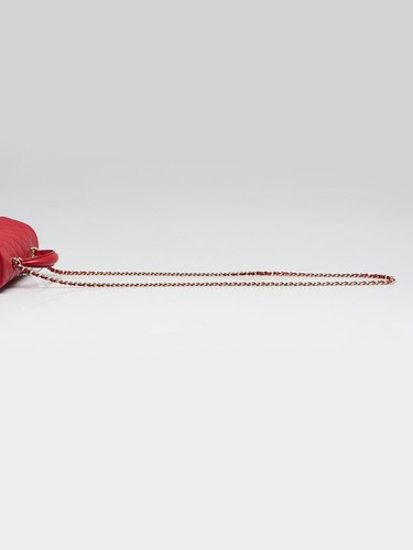 Chanel Red Quilted Lambskin Leather Rectangular Mini Top Handle Flap Bag - Picture 7 of 12