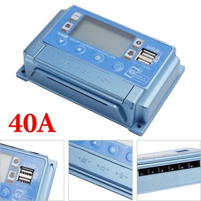  40A MPPT Bluetooth APP Solar Charge Controller Charger Fit 12V-60V Battery